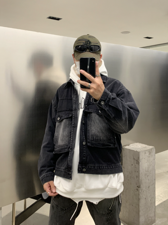 F3F Select Zipper Fake Pockets Workwear Denim Jacket