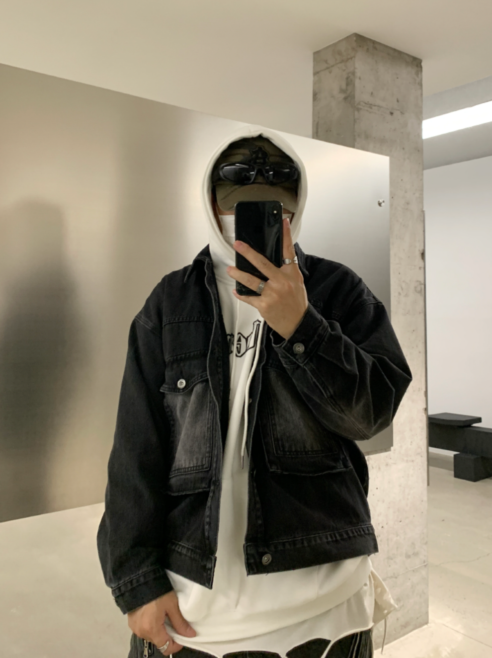 F3F Select Zipper Fake Pockets Workwear Denim Jacket