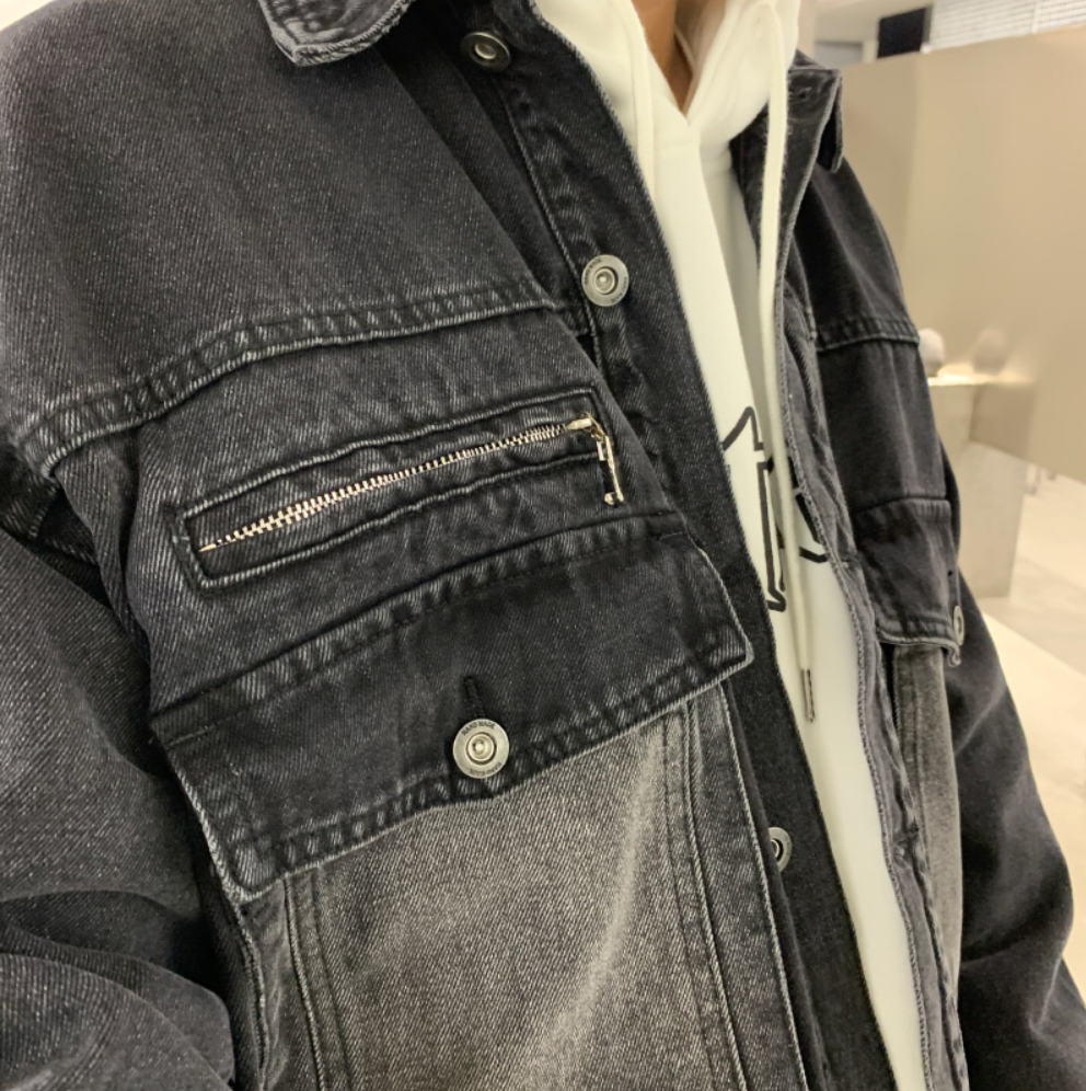 F3F Select Zipper Fake Pockets Workwear Denim Jacket