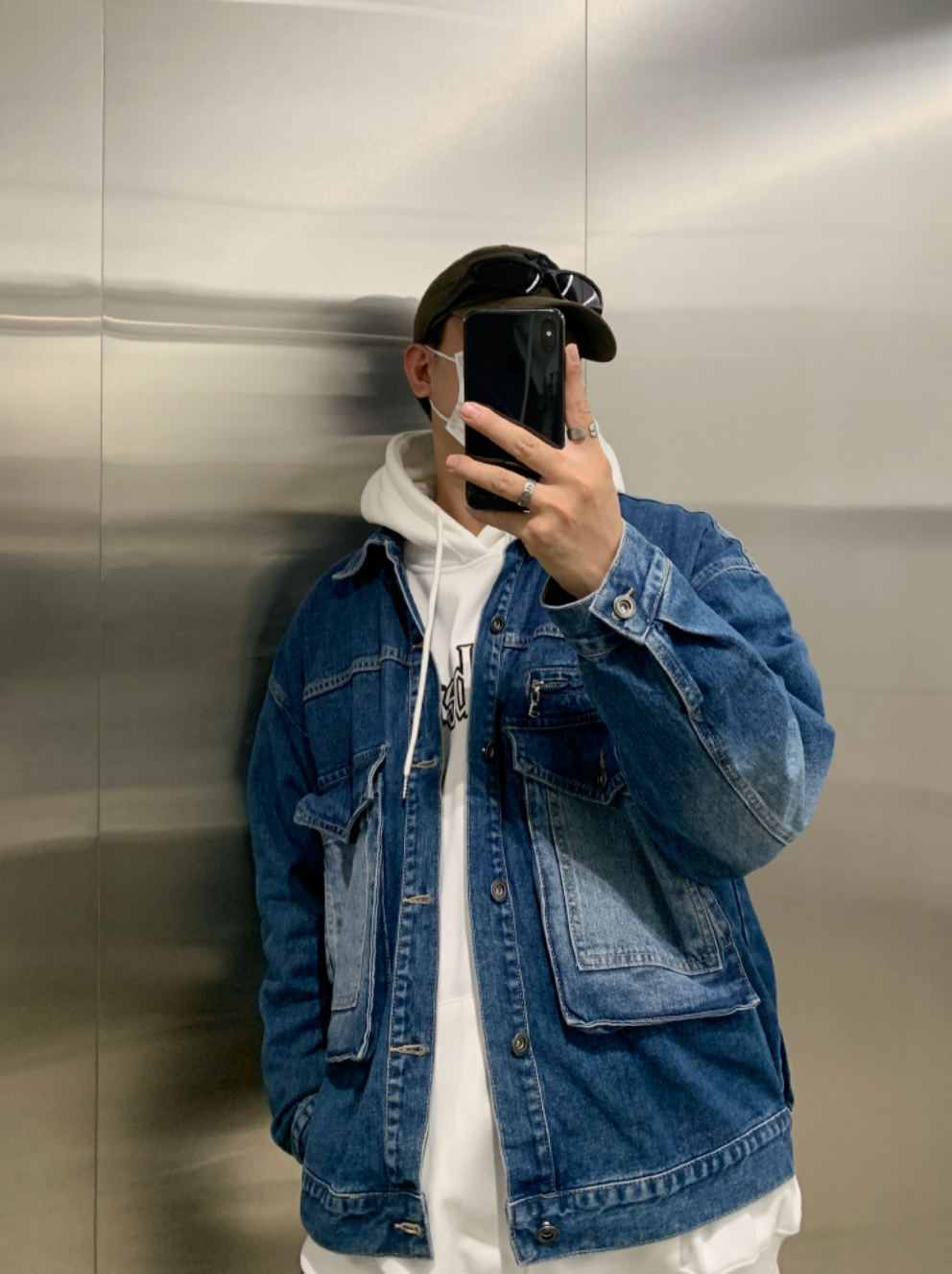 F3F Select Zipper Fake Pockets Workwear Denim Jacket