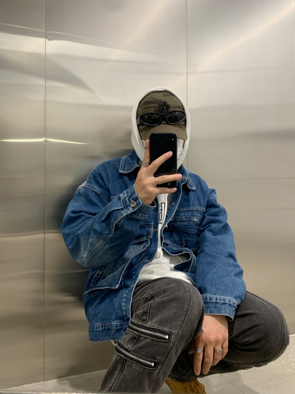 F3F Select Zipper Fake Pockets Workwear Denim Jacket