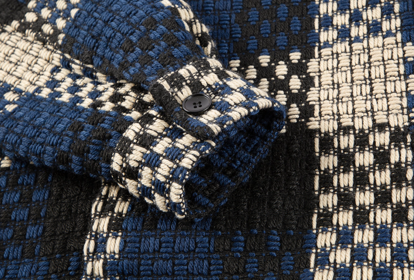 F2CE Tartan Tweed Plaid Shirt Jacket