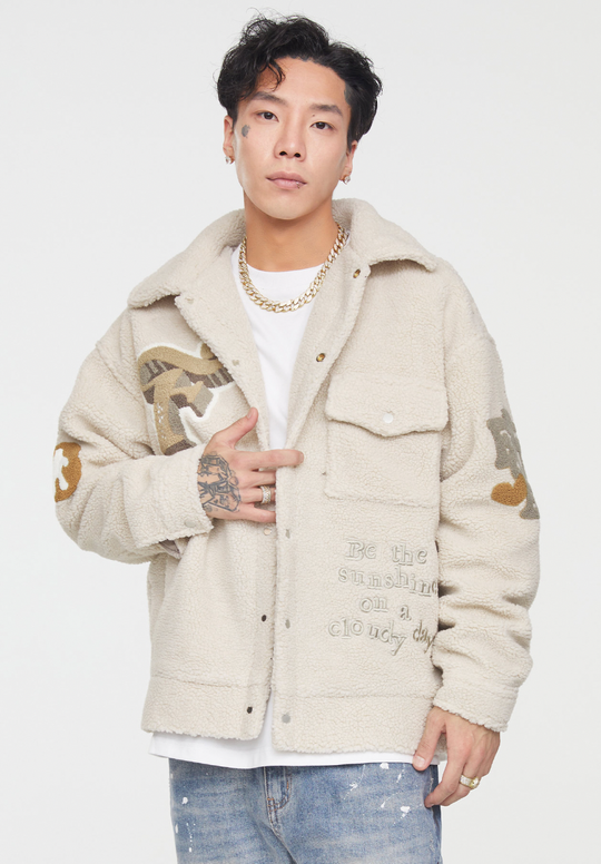 F2CE Logo Embroidery Sherpa Fleece Jacket