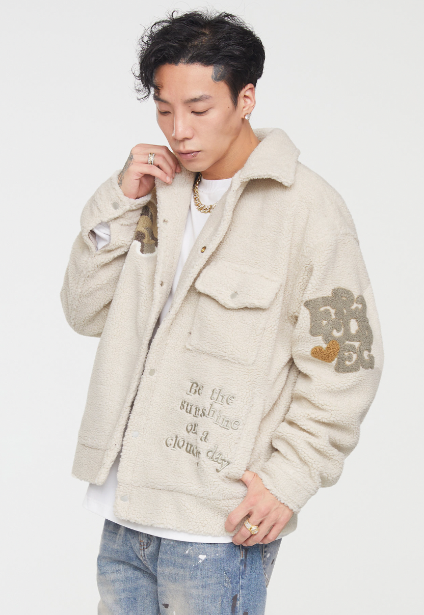 F2CE Logo Embroidery Sherpa Fleece Jacket