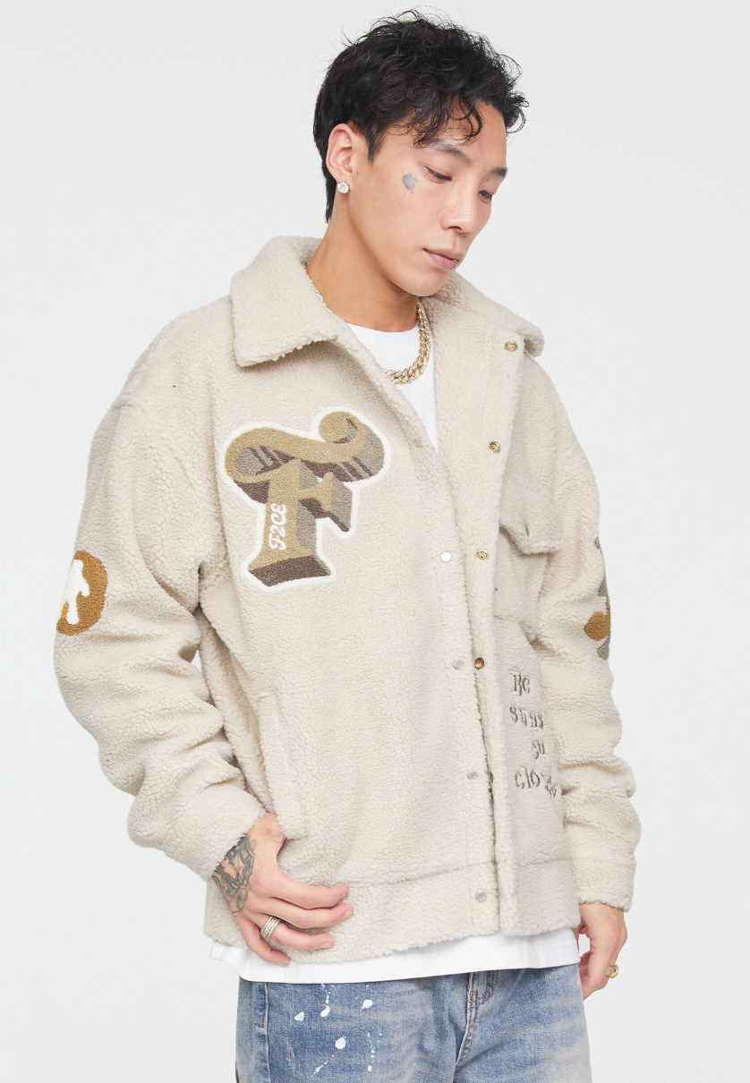 F2CE Logo Embroidery Sherpa Fleece Jacket