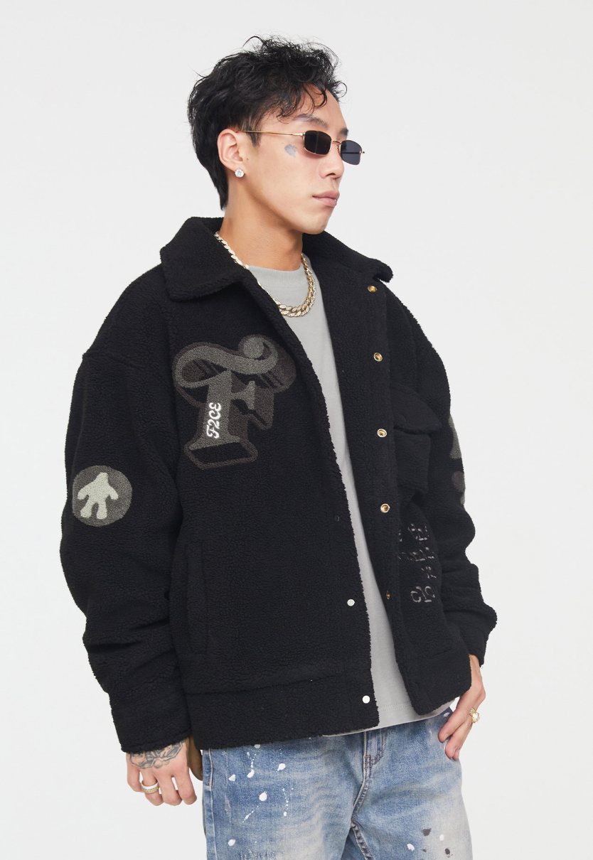 F2CE Logo Embroidery Sherpa Fleece Jacket