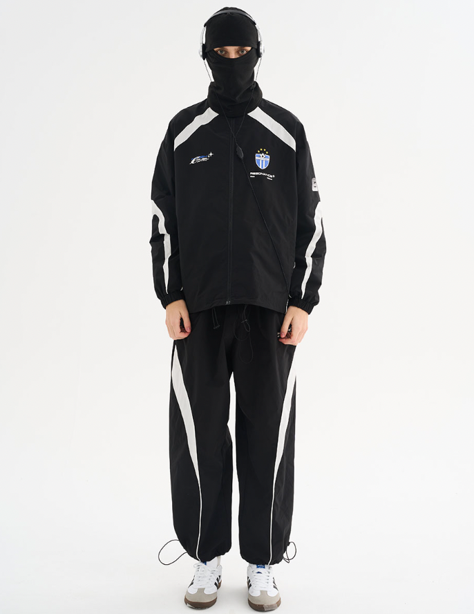 Harsh and Cruel Splicing Loose Crest Logo Jacket