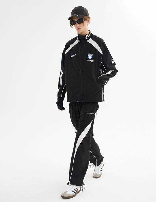 Harsh and Cruel Splicing Loose Crest Logo Jacket