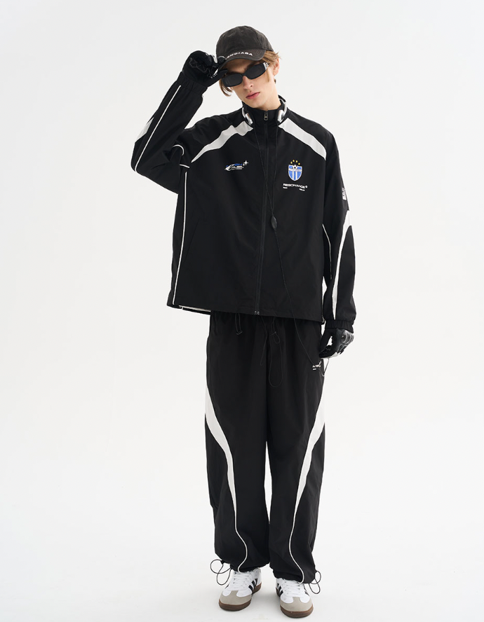 Harsh and Cruel Splicing Loose Crest Logo Jacket