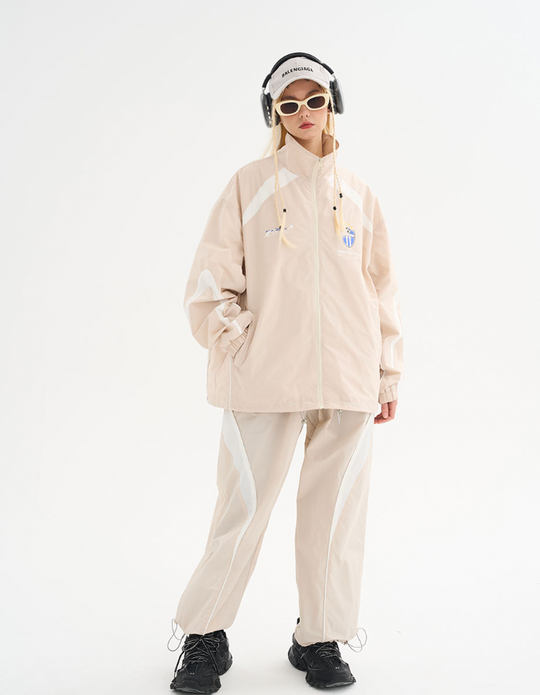 Harsh and Cruel Splicing Loose Crest Logo Jacket