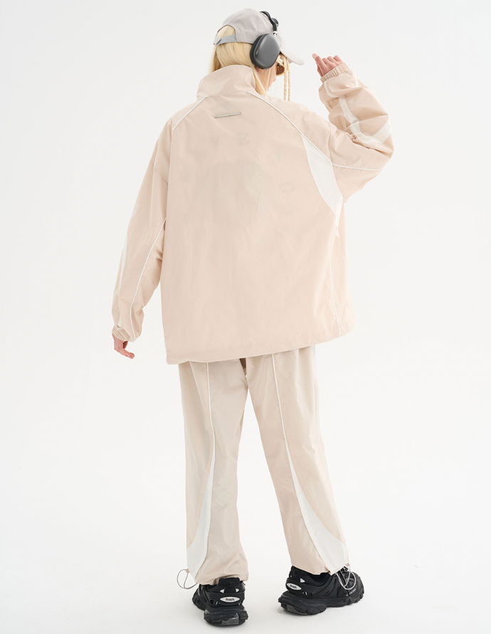 Harsh and Cruel Splicing Loose Crest Logo Jacket