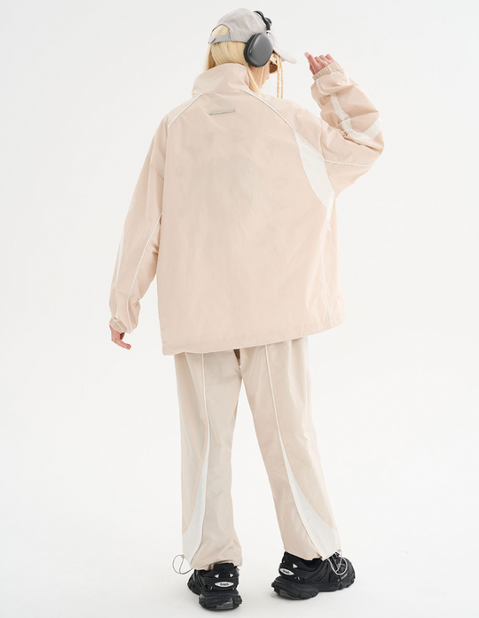 Harsh and Cruel Splicing Loose Crest Logo Jacket