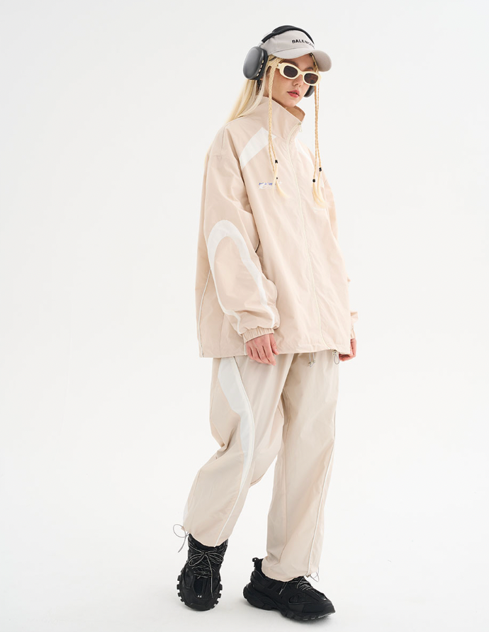 Harsh and Cruel Splicing Loose Crest Logo Jacket