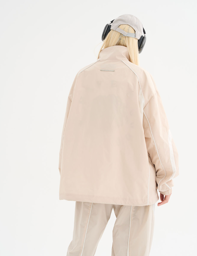 Harsh and Cruel Splicing Loose Crest Logo Jacket