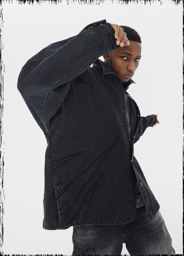 JHYQ Star Embroidered Denim Shirt Jacket