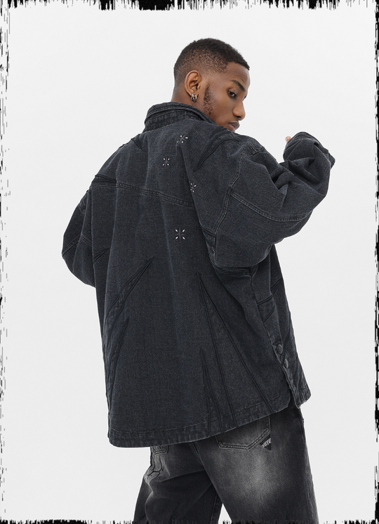 JHYQ Star Embroidered Denim Shirt Jacket