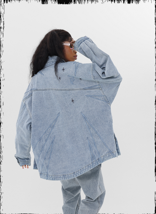 JHYQ Star Embroidered Denim Shirt Jacket
