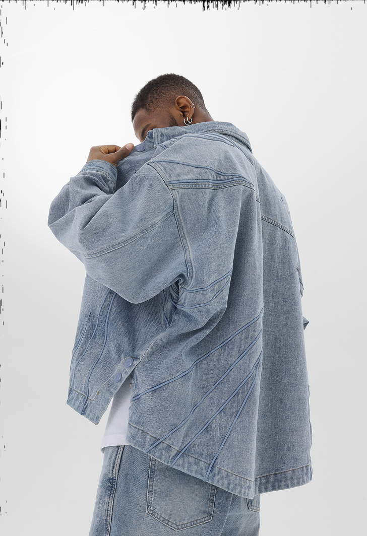 JHYQ Star Embroidered Denim Shirt Jacket