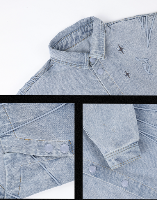 JHYQ Star Embroidered Denim Shirt Jacket