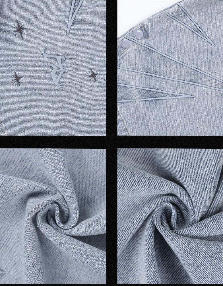 JHYQ Star Embroidered Denim Shirt Jacket