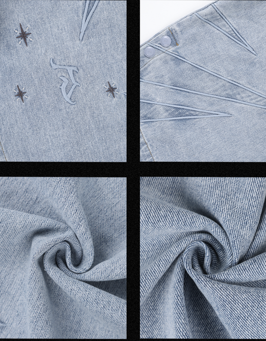 JHYQ Star Embroidered Denim Shirt Jacket