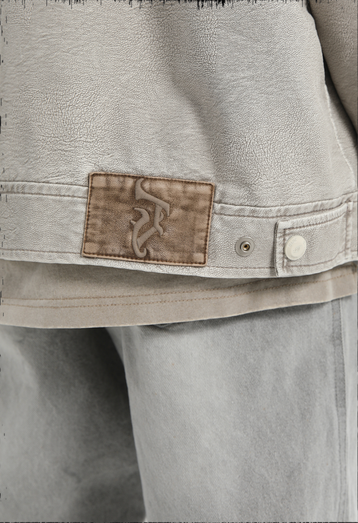 JHYQ Coiled Buckle PU Leather Jacket