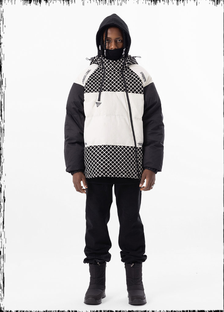 JHYQ Plaid Color Blocking Down Jacket