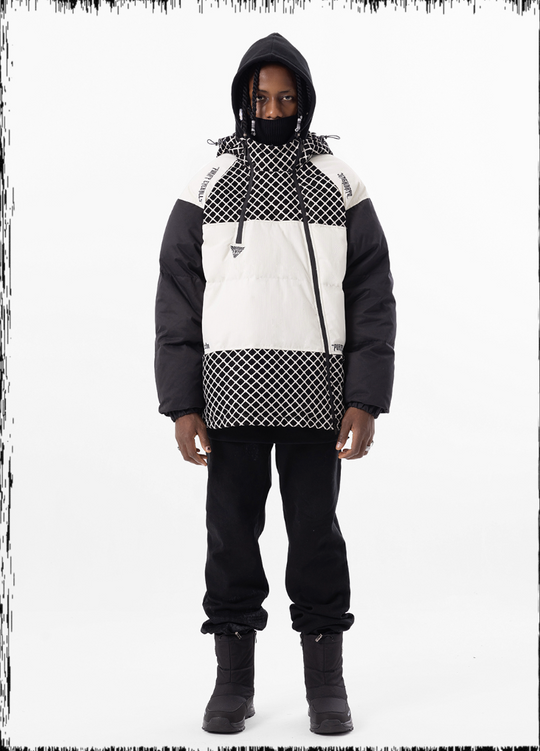 JHYQ Plaid Color Blocking Down Jacket