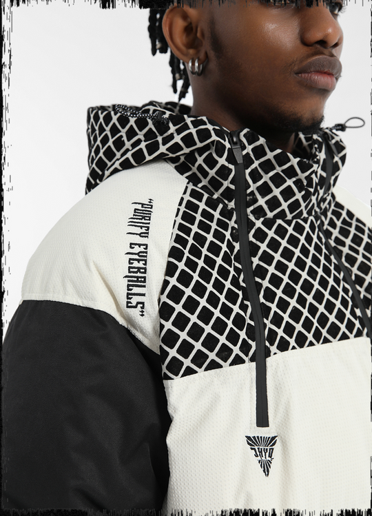 JHYQ Plaid Color Blocking Down Jacket