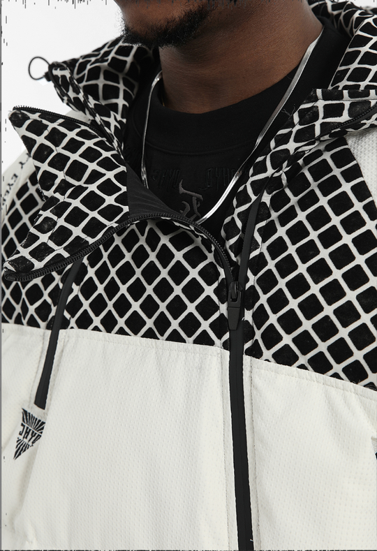 JHYQ Plaid Color Blocking Down Jacket