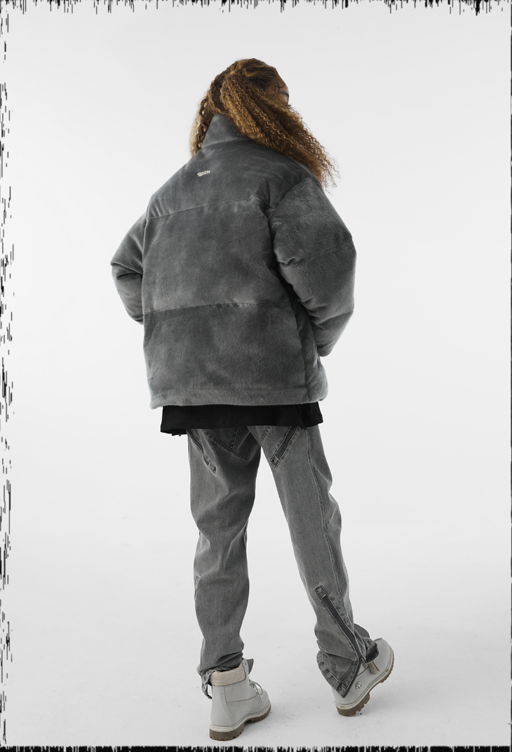 JHYQ 90 White Duck Down Imitation Mink Down Jacket