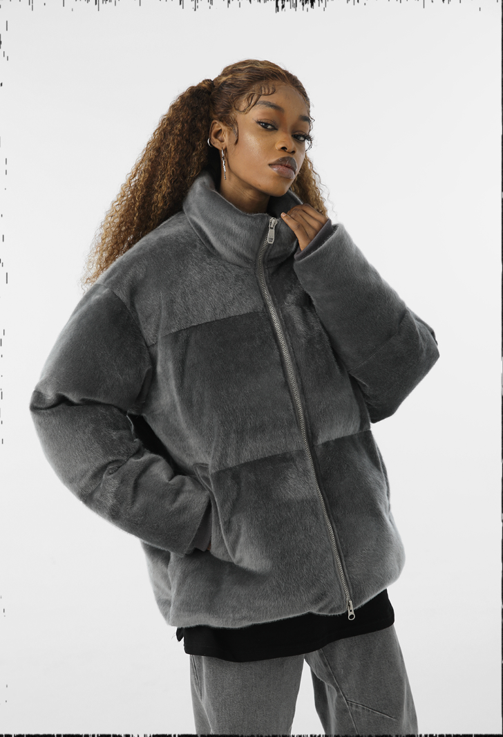 JHYQ 90 White Duck Down Imitation Mink Down Jacket