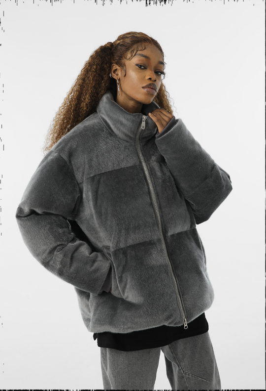 JHYQ 90 White Duck Down Imitation Mink Down Jacket