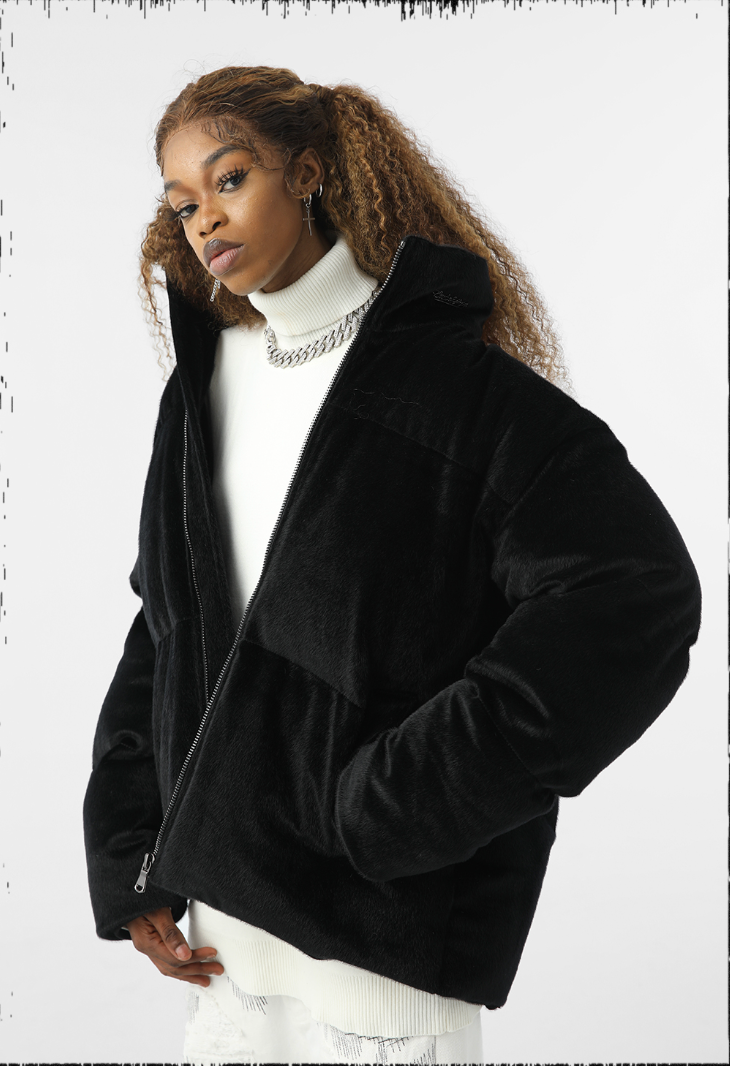 JHYQ 90 White Duck Down Imitation Mink Down Jacket