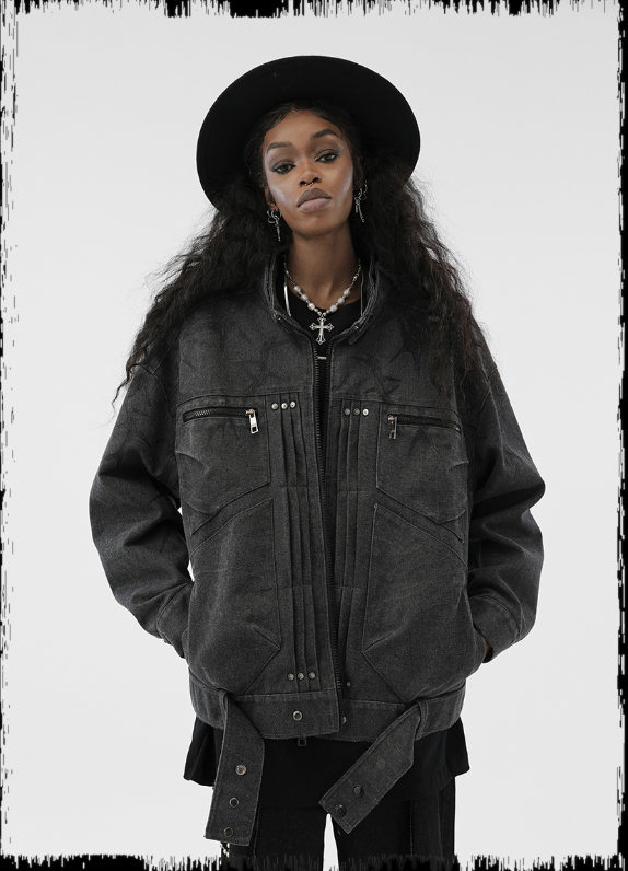 JHYQ Stand Up Collar Short Jacket