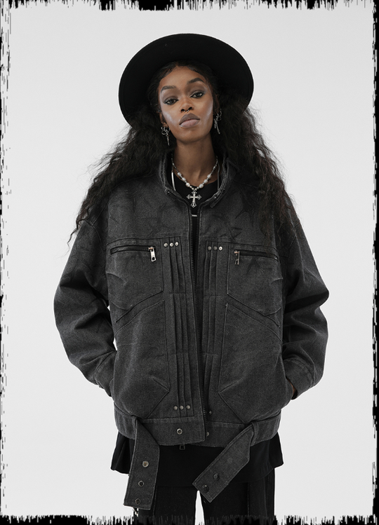 JHYQ Stand Up Collar Short Jacket