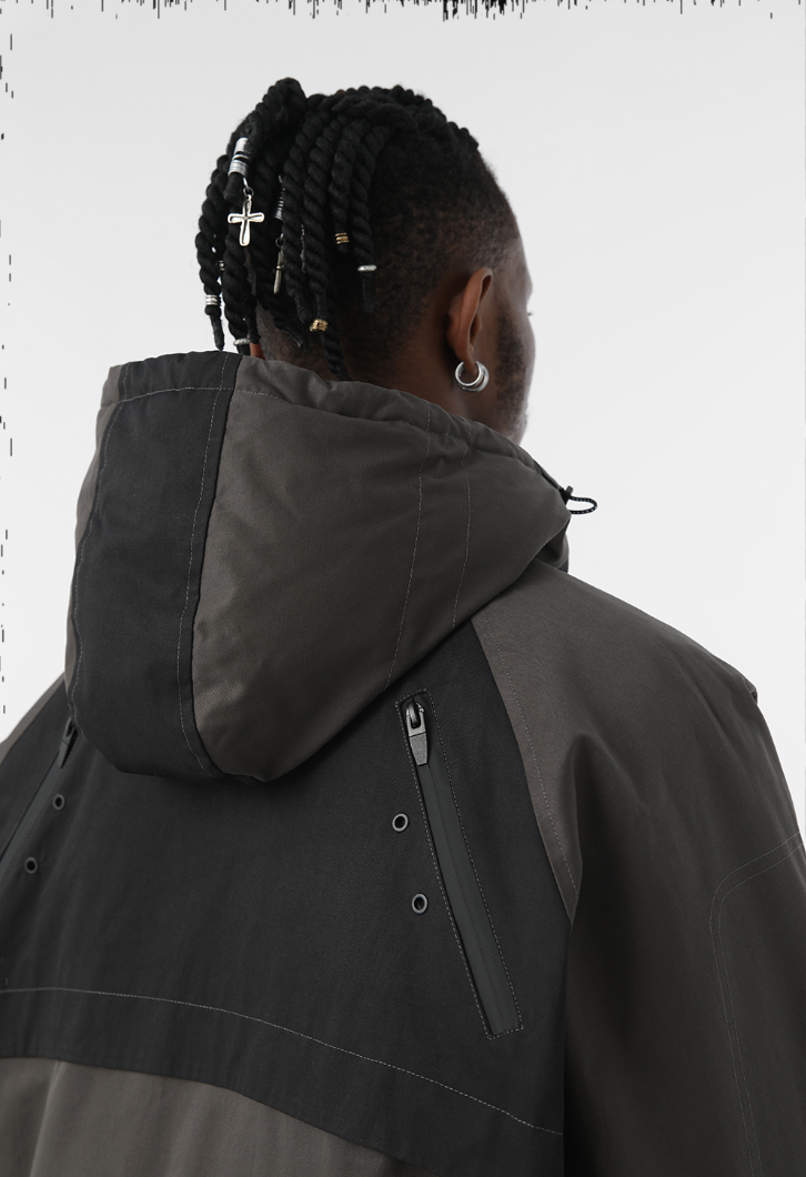 JHYQ 90 White Duck Down Function Hooded Down Jacket