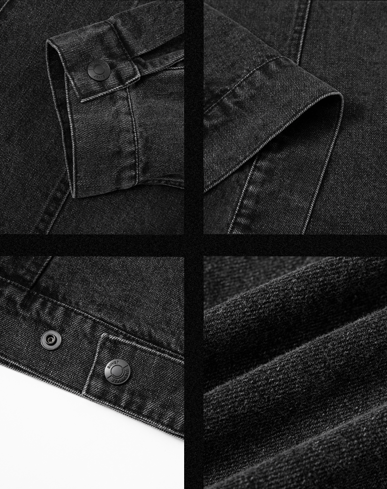 JHYQ Washed Embroidered Print Denim Jacket