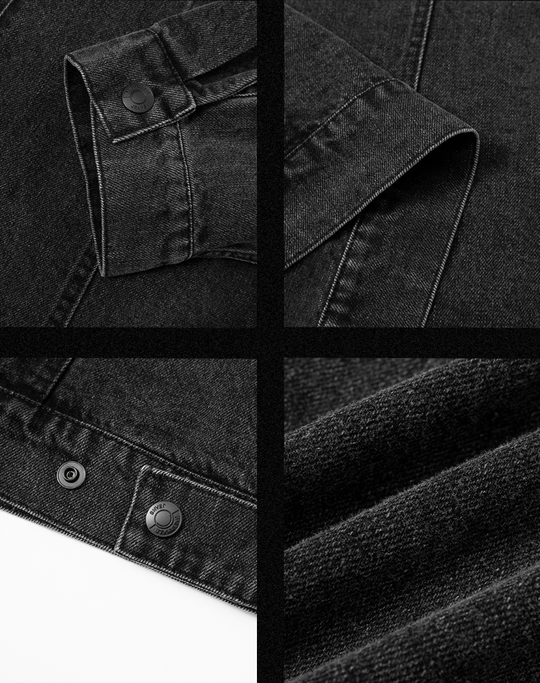 JHYQ Washed Embroidered Print Denim Jacket