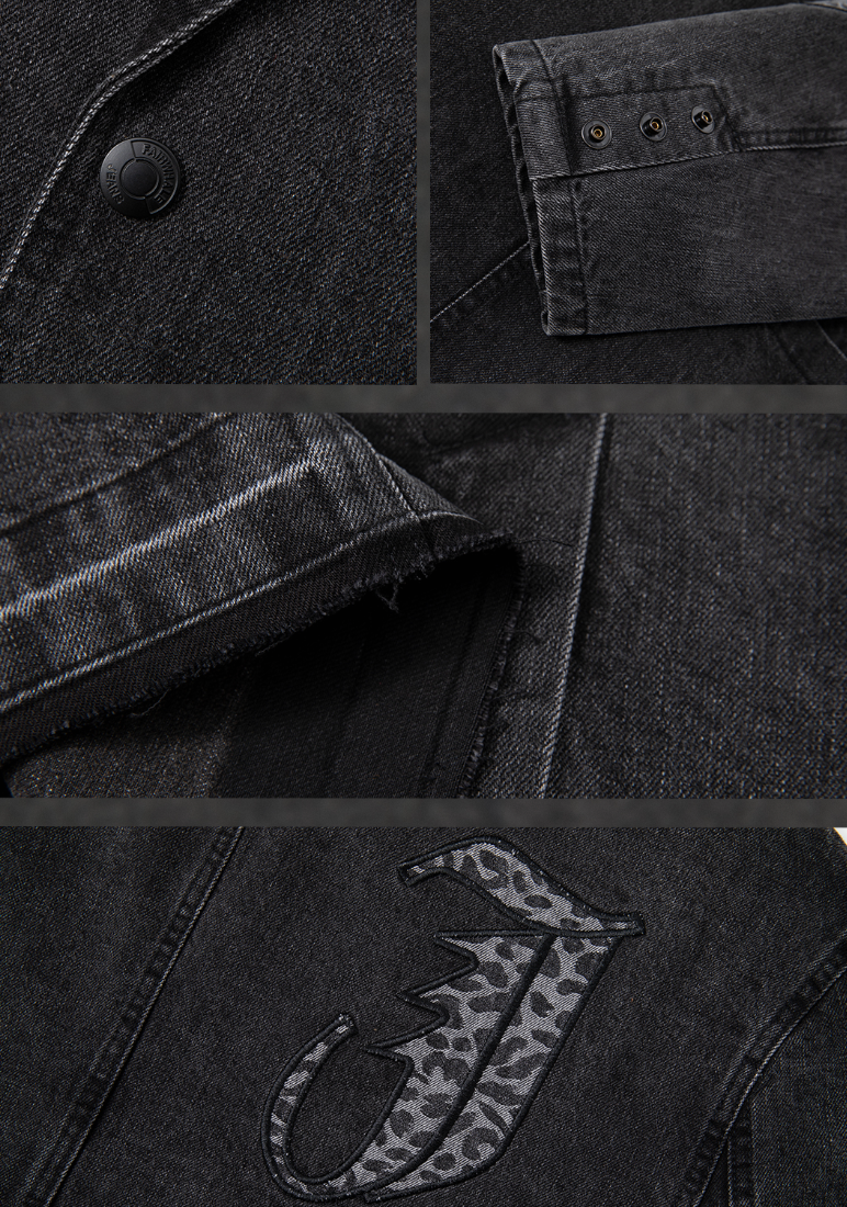 JHYQ Embroidered Denim Blazer