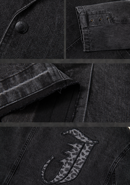 JHYQ Embroidered Denim Blazer