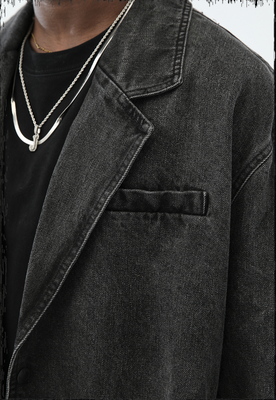 JHYQ Embroidered Denim Blazer