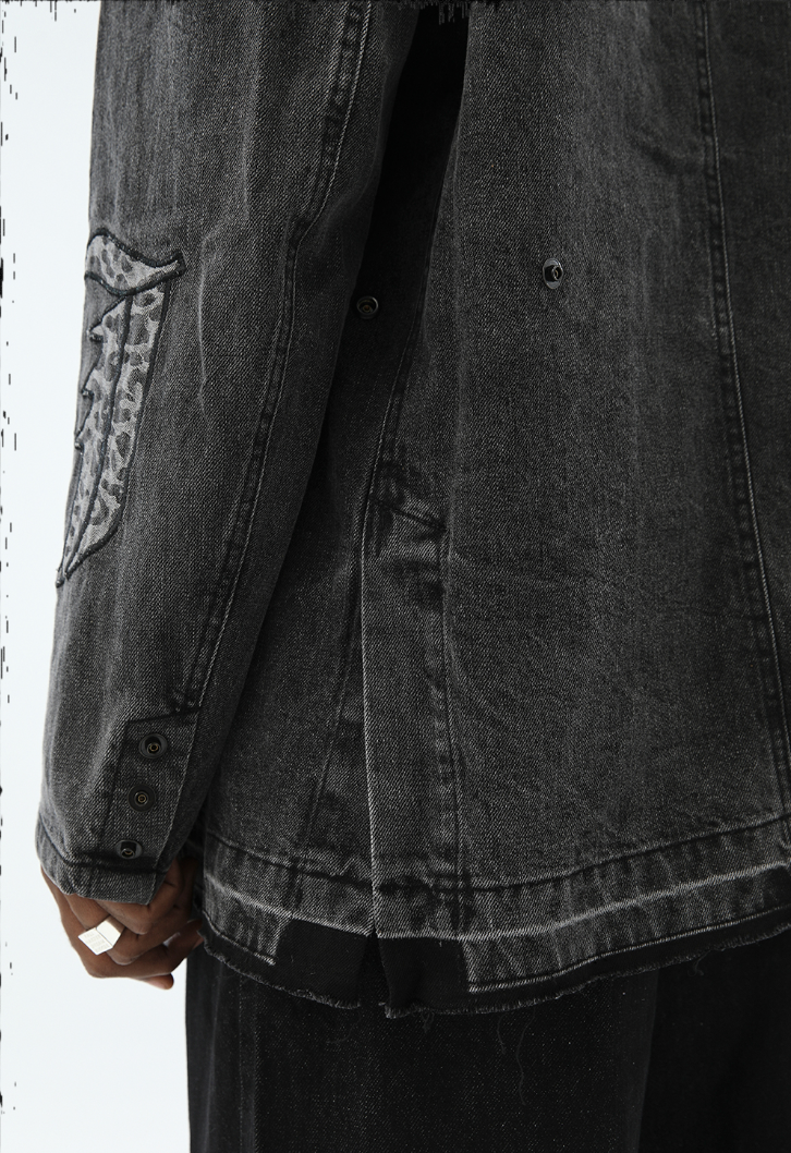 JHYQ Embroidered Denim Blazer