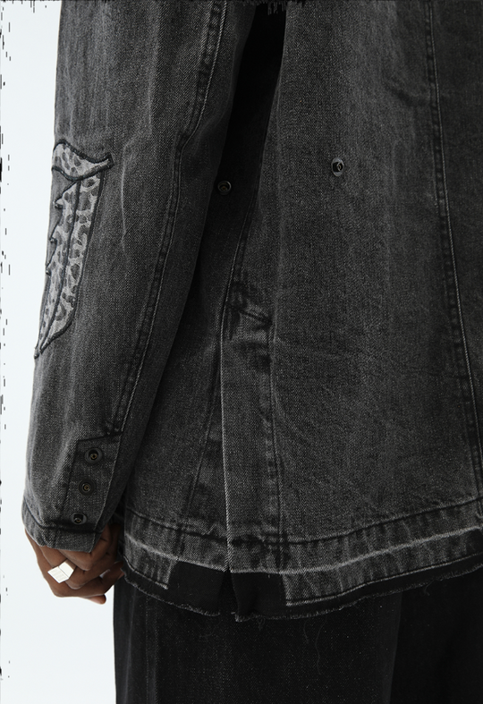 JHYQ Embroidered Denim Blazer