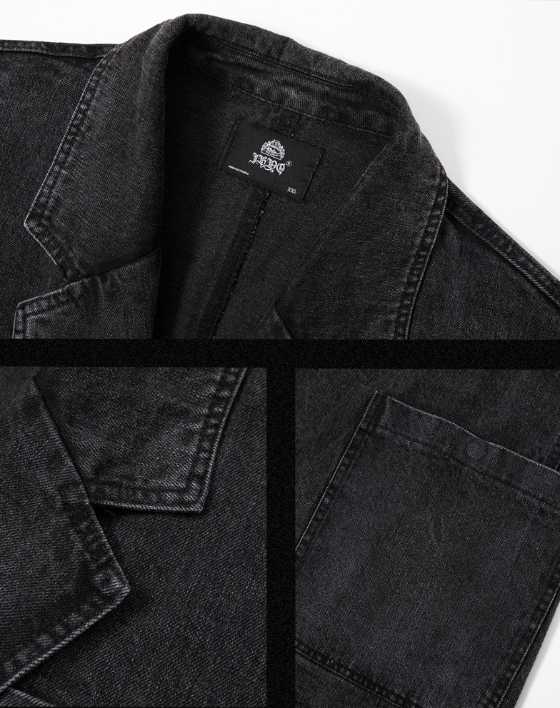 JHYQ Embroidered Denim Blazer