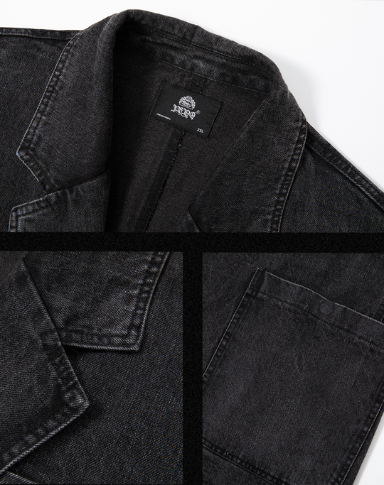 JHYQ Embroidered Denim Blazer