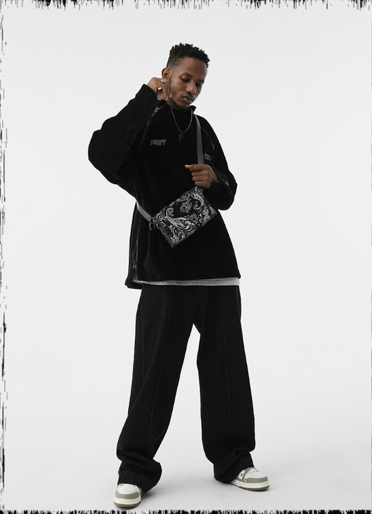 JHYQ Corduroy Embroidered Neck Zipper Jacket