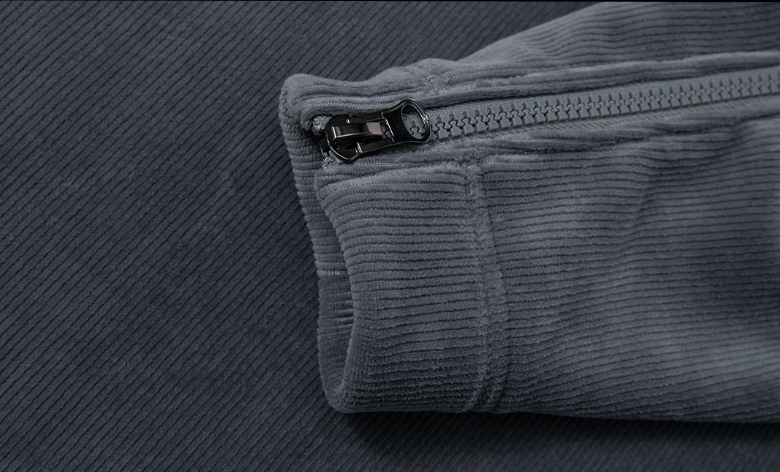 JHYQ Corduroy Embroidered Neck Zipper Jacket