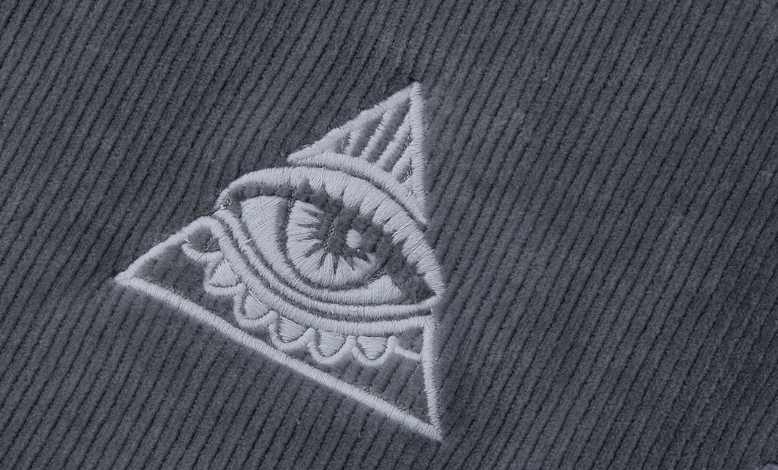 JHYQ Corduroy Embroidered Neck Zipper Jacket