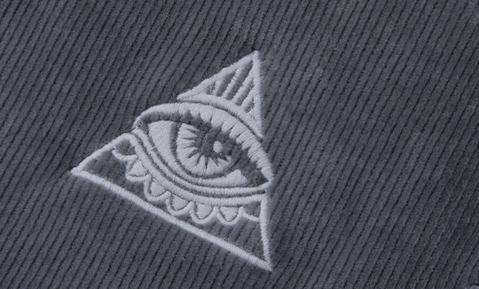 JHYQ Corduroy Embroidered Neck Zipper Jacket